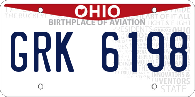 OH license plate GRK6198