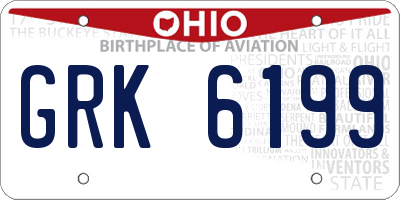 OH license plate GRK6199