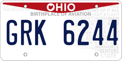 OH license plate GRK6244