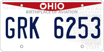 OH license plate GRK6253