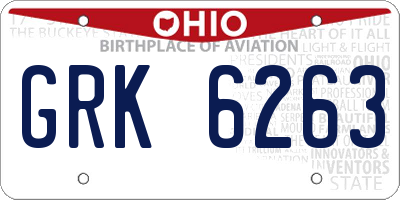 OH license plate GRK6263