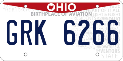 OH license plate GRK6266