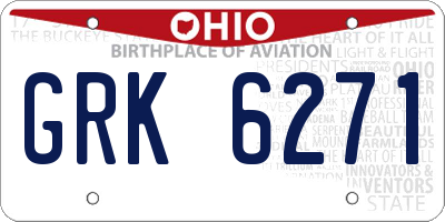 OH license plate GRK6271