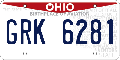 OH license plate GRK6281