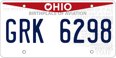 OH license plate GRK6298