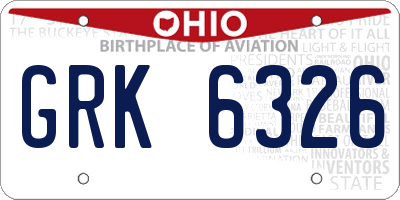 OH license plate GRK6326
