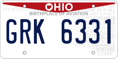 OH license plate GRK6331
