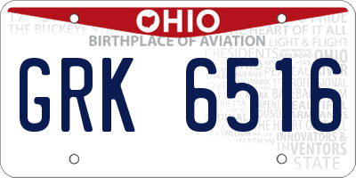 OH license plate GRK6516