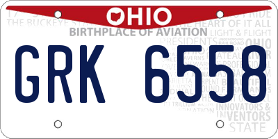 OH license plate GRK6558