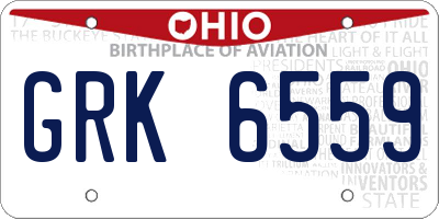 OH license plate GRK6559