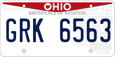 OH license plate GRK6563