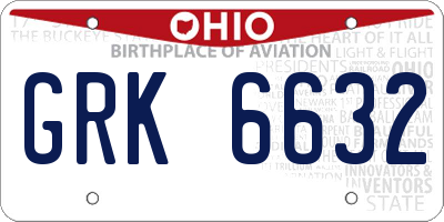 OH license plate GRK6632