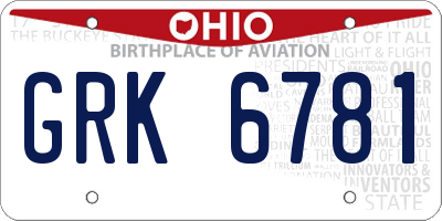 OH license plate GRK6781