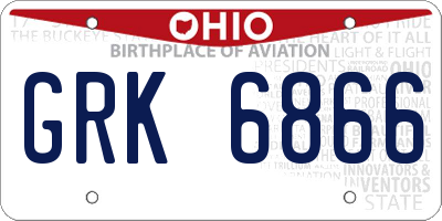 OH license plate GRK6866