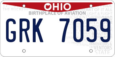 OH license plate GRK7059