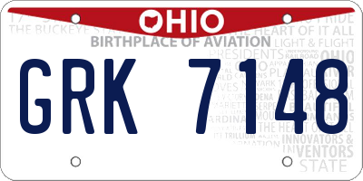 OH license plate GRK7148