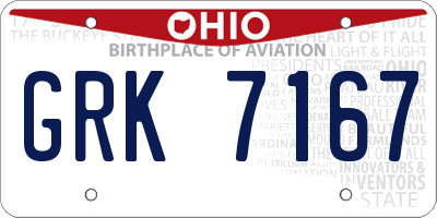 OH license plate GRK7167