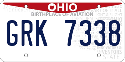 OH license plate GRK7338