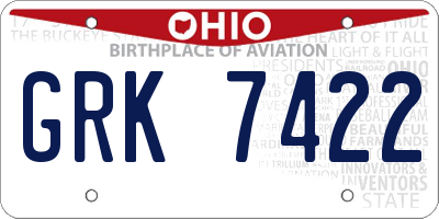 OH license plate GRK7422