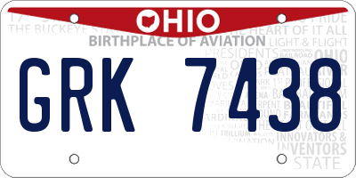 OH license plate GRK7438