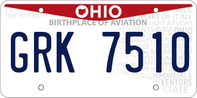OH license plate GRK7510