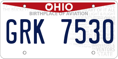 OH license plate GRK7530