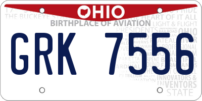 OH license plate GRK7556