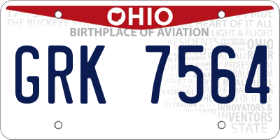 OH license plate GRK7564