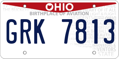 OH license plate GRK7813