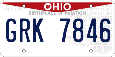 OH license plate GRK7846