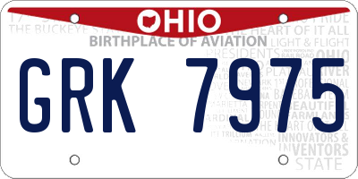 OH license plate GRK7975
