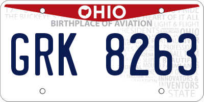 OH license plate GRK8263