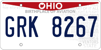 OH license plate GRK8267