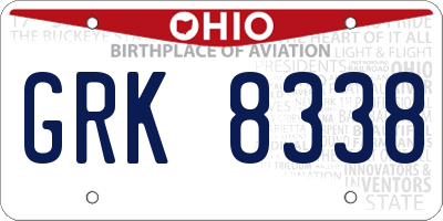 OH license plate GRK8338