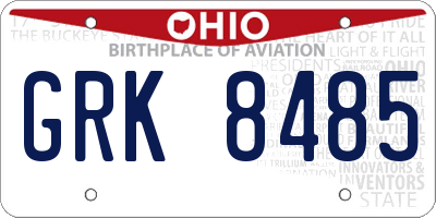 OH license plate GRK8485