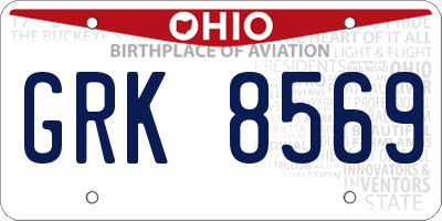 OH license plate GRK8569