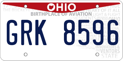 OH license plate GRK8596