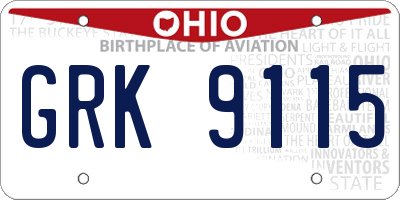 OH license plate GRK9115