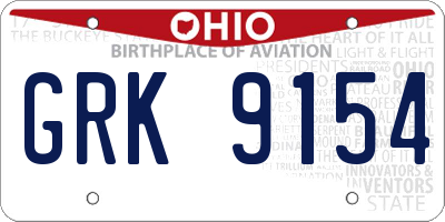 OH license plate GRK9154