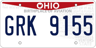OH license plate GRK9155