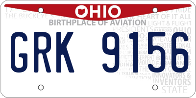 OH license plate GRK9156