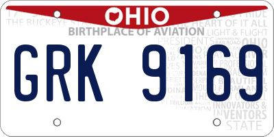 OH license plate GRK9169