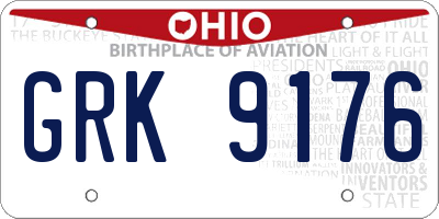 OH license plate GRK9176