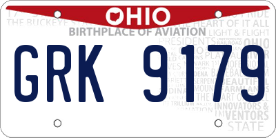 OH license plate GRK9179