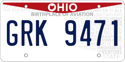 OH license plate GRK9471