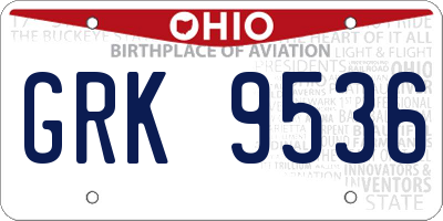 OH license plate GRK9536
