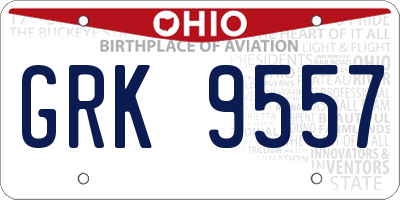 OH license plate GRK9557