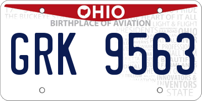 OH license plate GRK9563