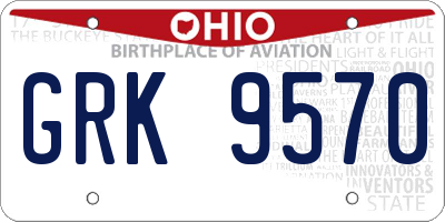 OH license plate GRK9570