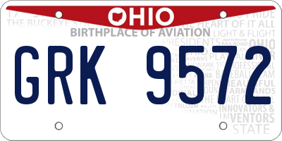 OH license plate GRK9572